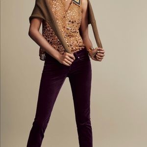 Cabi skinny corduroy maroon pants